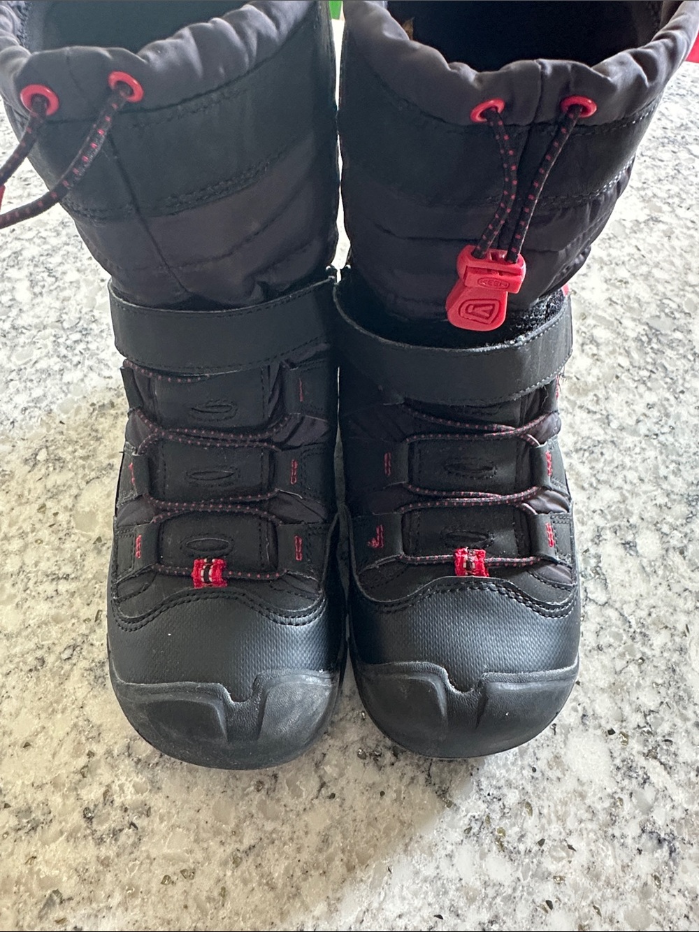 Keen Kids Black Boots with Pink Accents
